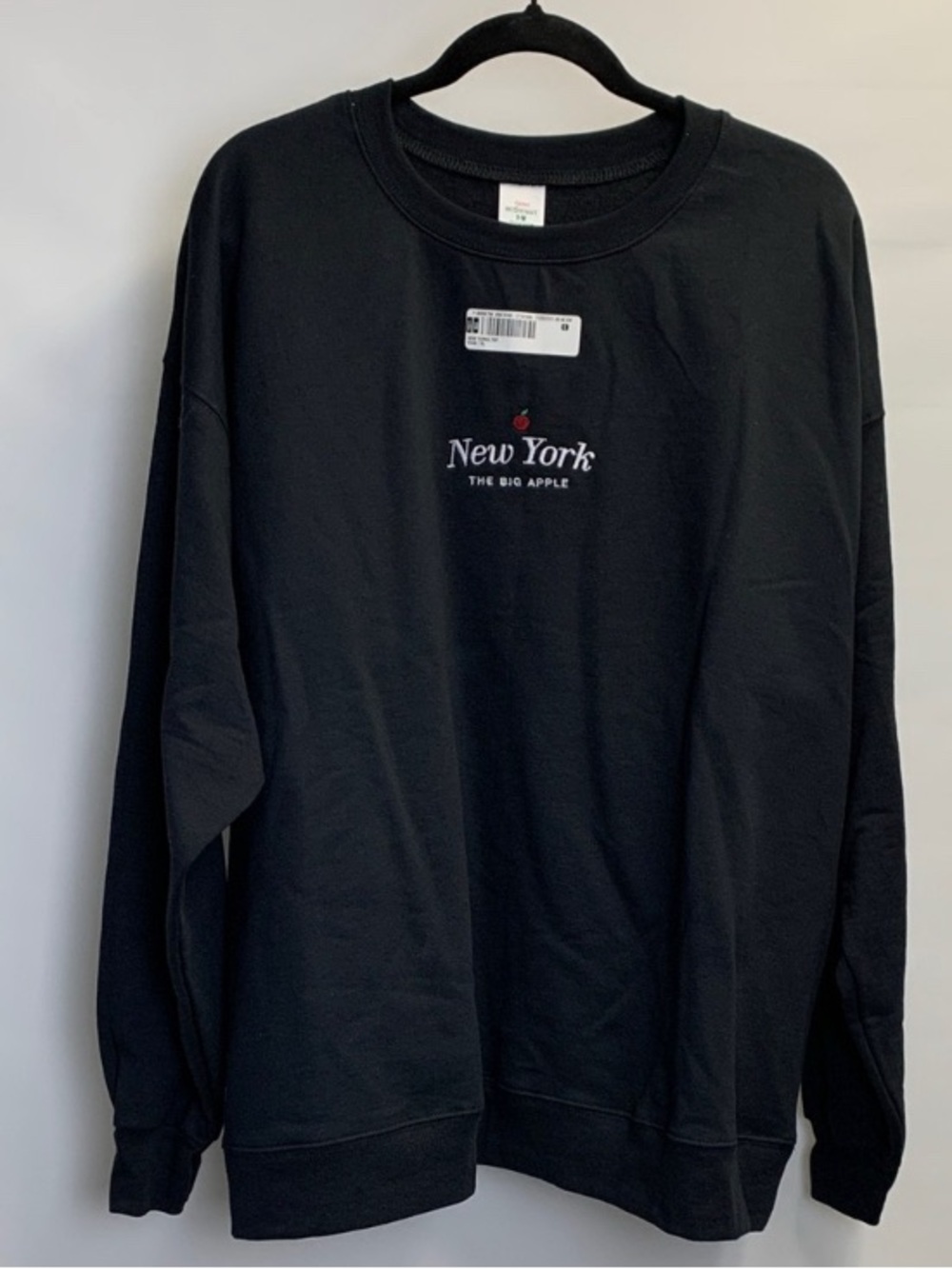 NWT New York City “THE BIG APPLE” Black Crewneck Size XL